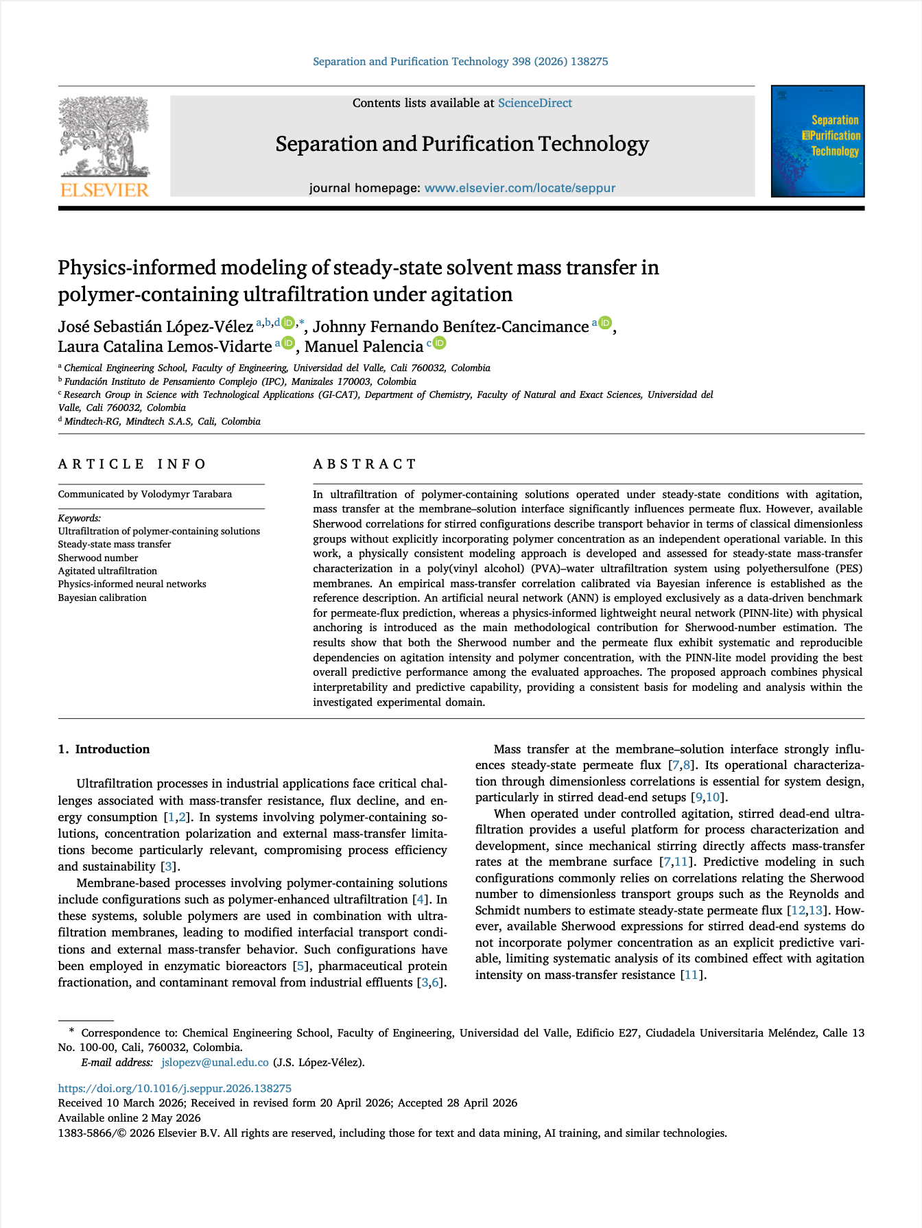 Physics-informed modeling of steady-state solvent mass transfer in polymer-containing ultrafiltration under agitation